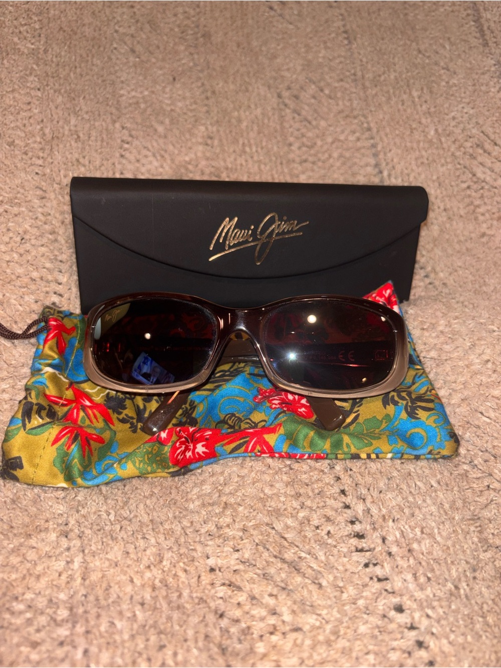 Maui Jim Punchbowl MJ219-01 Polarized Sunglasses Brown Made in Italy
